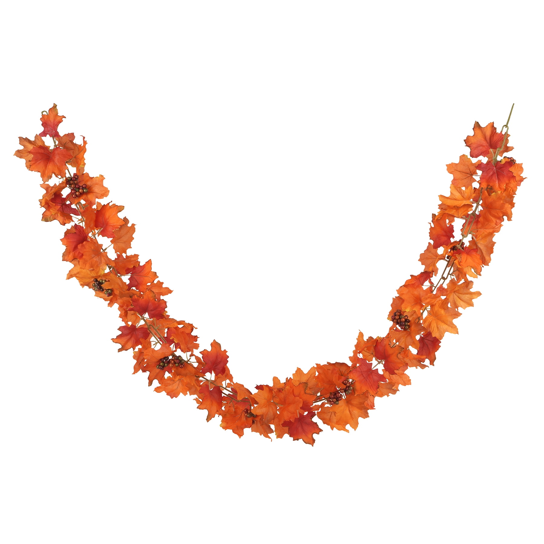 6ft. Glitter Orange Maple Leaf Chain Garland by Ashland-Fall Home Decor