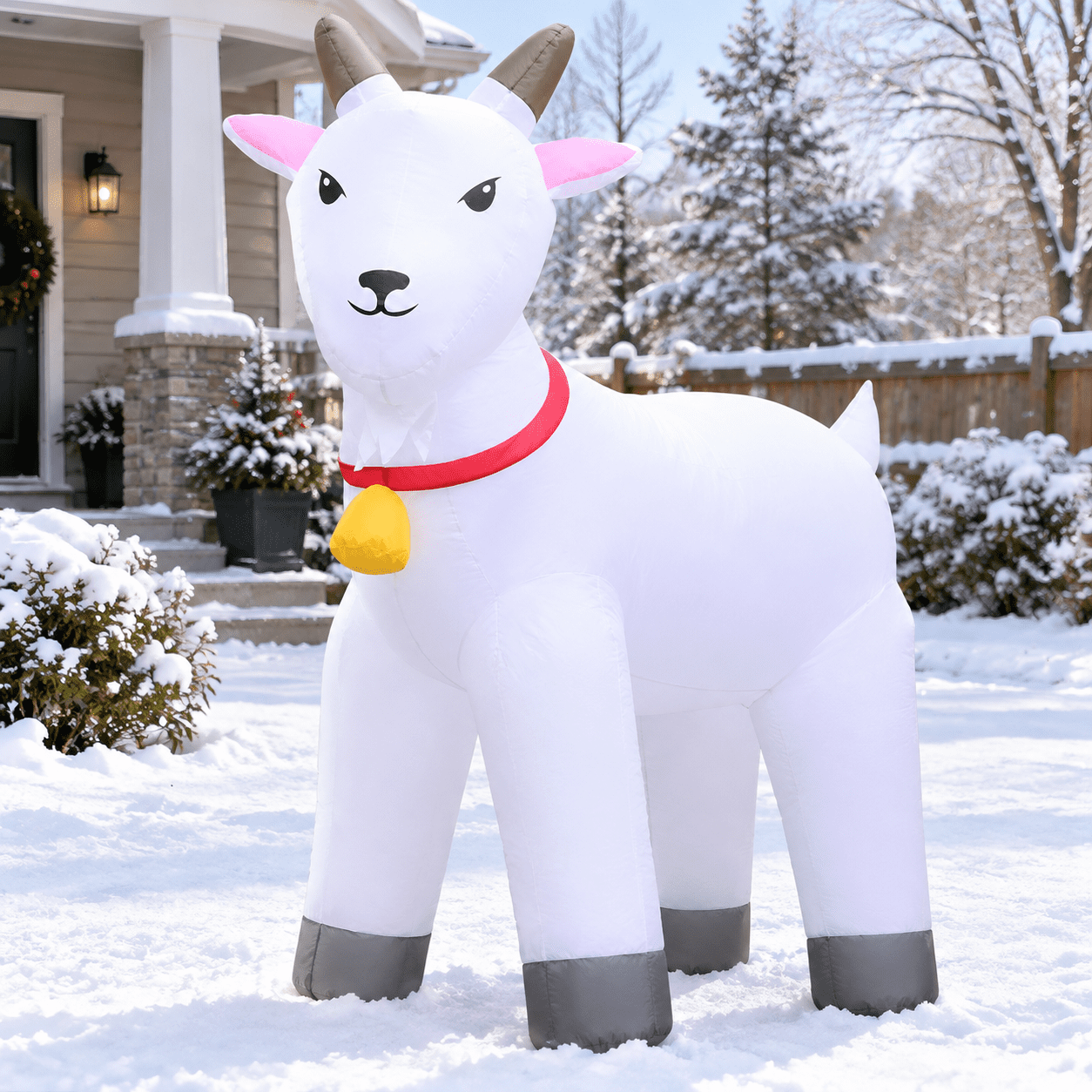 6ft Goat Inflatable for Outdoor Yard Holiday Decor with Built-in LED ...