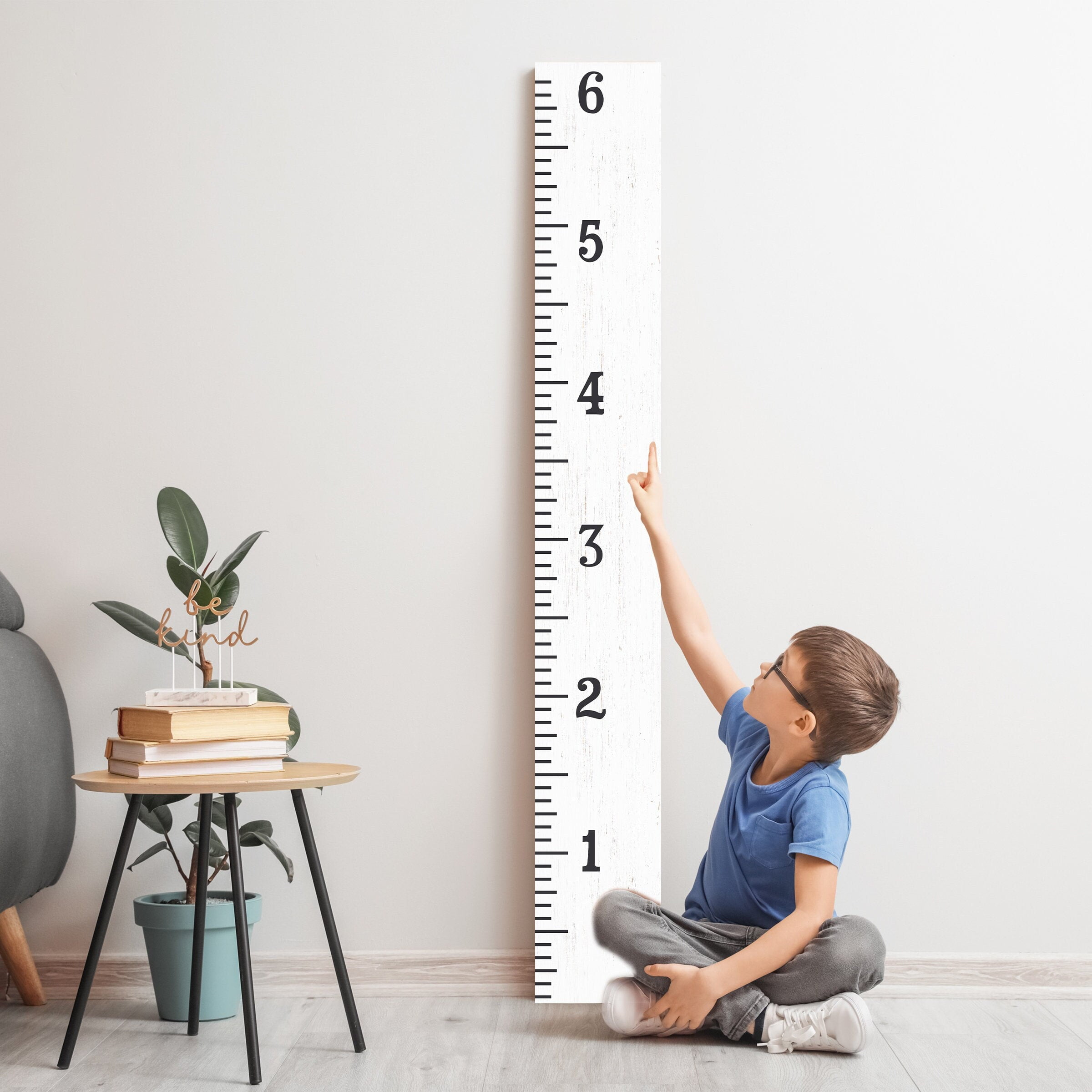 6ft Growth Chart Ruler - Playroom Decor, Wall Ruler, Wood Growth Chart ...