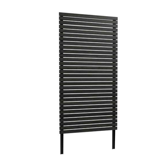 6ft H x 3.1ft W (1 Panel) No Dig Enclo Aspen Charcoal Wood Privacy Screen, Decorative Patio Privacy Screen, Great to Hide Trash Cans, Outdoor Privacy Fence Panel, Air Conditioner Fence, EC18042