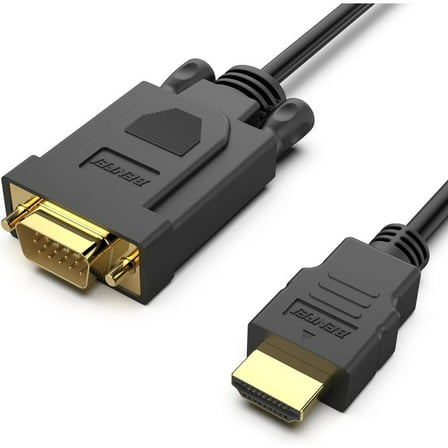 6ft HD to VGA Cable, One-Way HD (Source) to VGA (Display) Cable (Male to Male), Compatible with Computer, Desktop, Laptop, PC, Monitor, Projector, HDTV