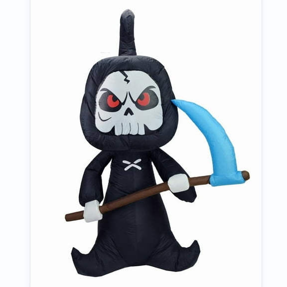 6ft Halloween Inflatables Decorations Grim Reaper Outdoor Halloween Decor with Build-in LEDs Blow Up Inflatable for Halloween Party Holiday Indoor Outdoor Garden Lawn Yard Decorations