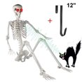thumbnail image 1 of Gamexcel 6ft Halloween Skeleton with LED Eyes, Creepy Sound, and 12in Hanger - Perfect for Halloween Party Decoration, 1 of 6