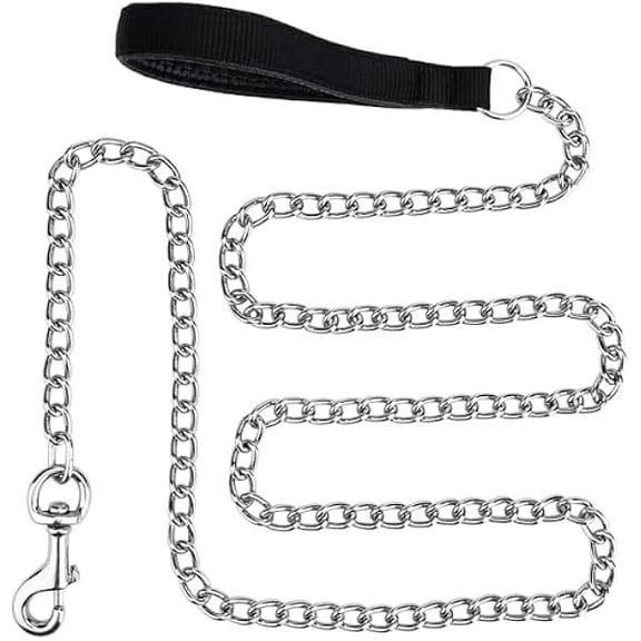 6ft Heavy Duty Metal Chain Leash, Standard Pet Leash chew Proof Dog Leash, Dog Chain for Yard, Chain leashes for Large Dogs