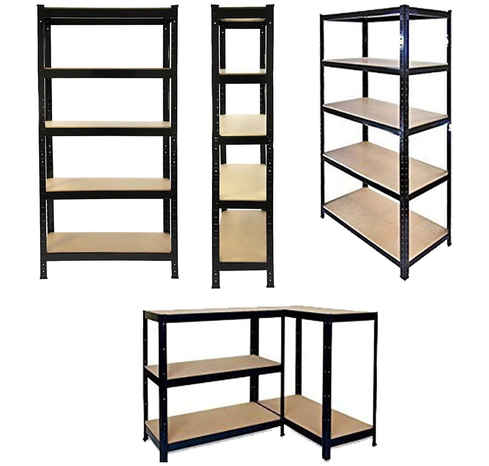 6ft Heavy Duty Shelving Steel Frame Garage Shelf Unit Storage Rack Utility Rack, 5Tier Metal