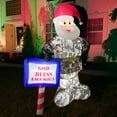 thumbnail image 1 of 6ft Inflatable Camo Santa "God Bless America" w/ Lights, 1 of 15