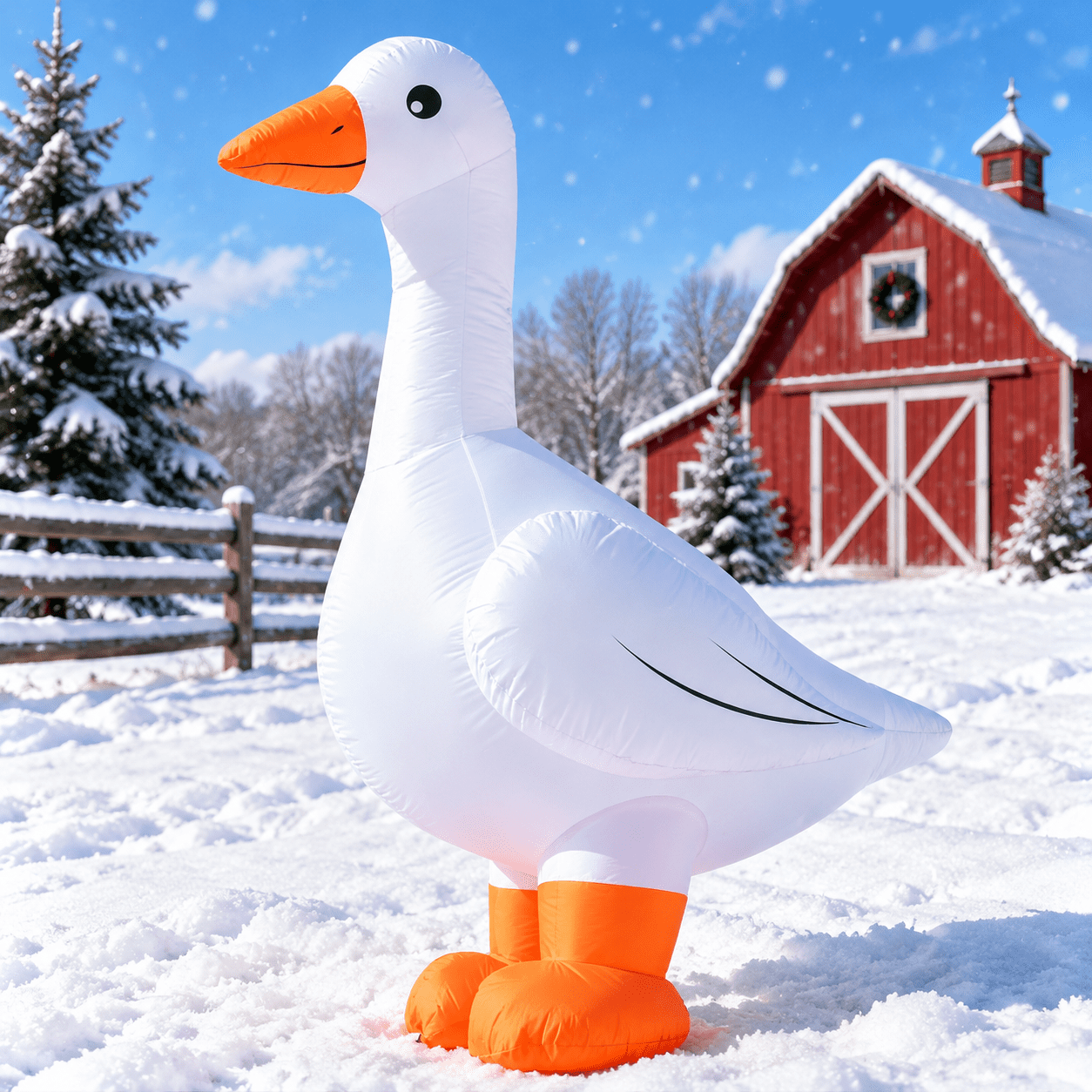 6ft Inflatable Goose for Outdoor Yard Holiday Decor with Built-in LED ...