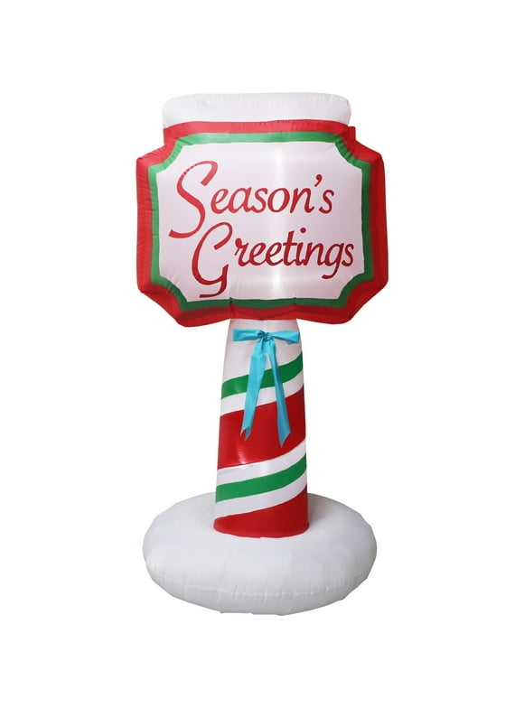6ft Inflatable Seasons Greetings Sign w/ Lights