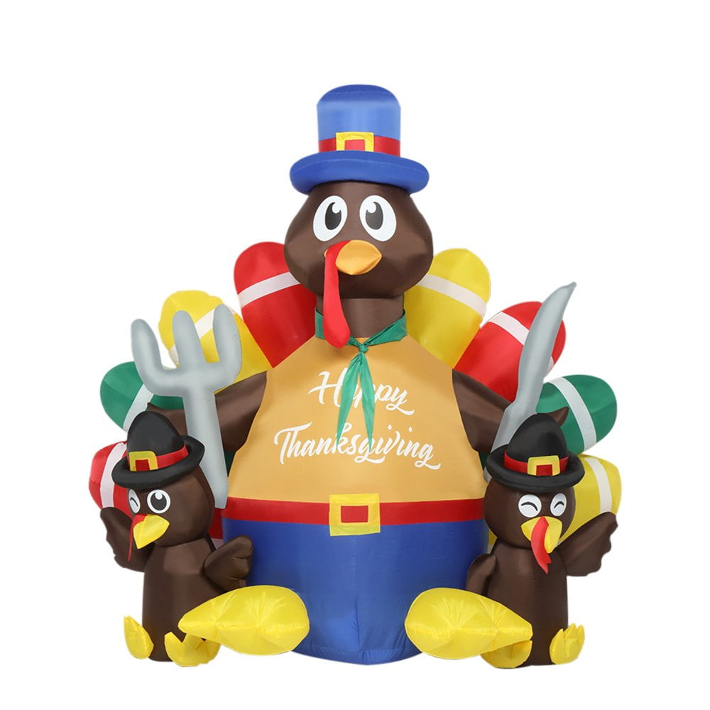 6Ft Inflatable Turkey Thanksgiving Inflatable Decorations Blow Up ...