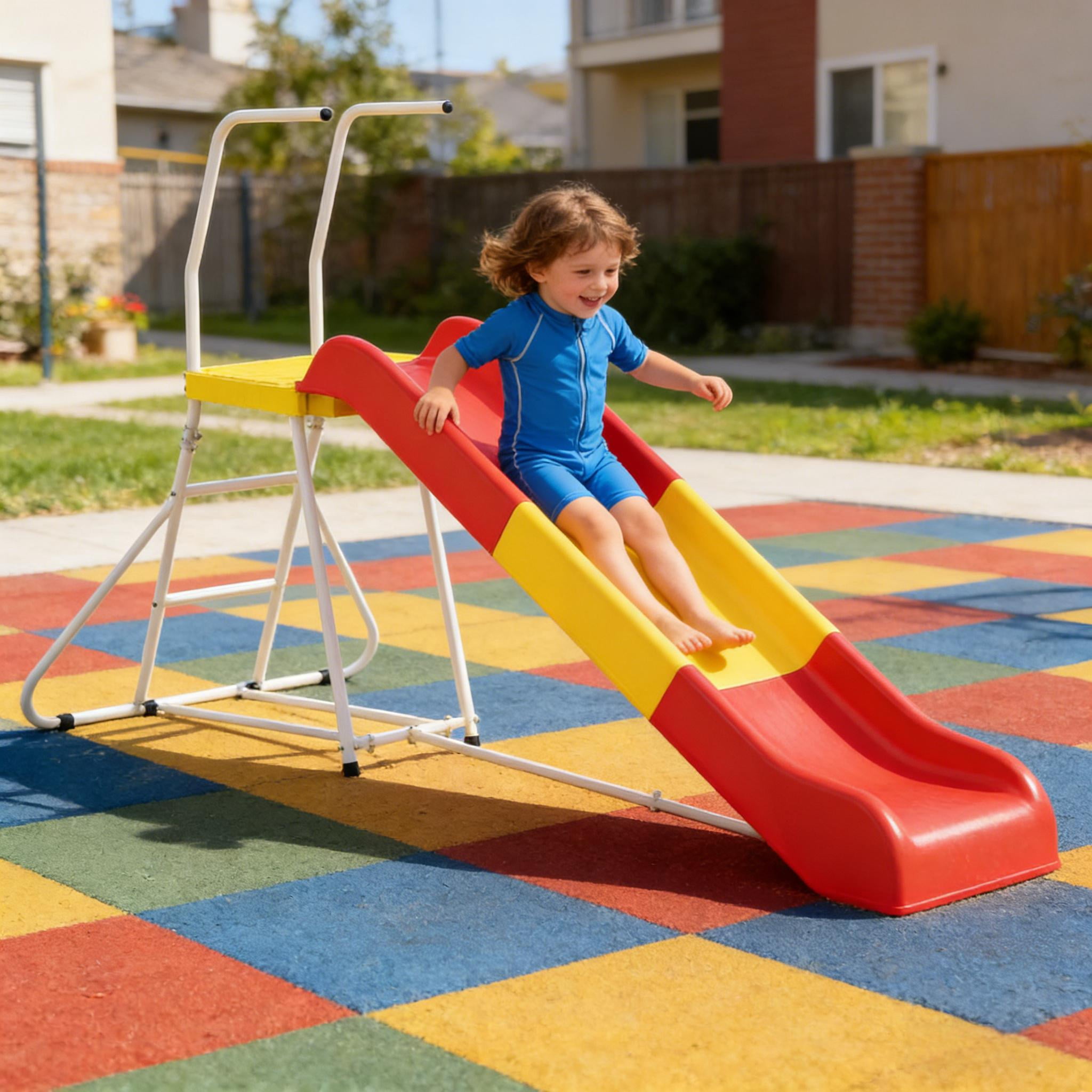 6ft Kids Slide 99 lbs Capacity with Handrails Deep Chute for Backyard Indoor Ages 3-8