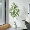 thumbnail image 1 of 6ft Large White Round Basin Maple Leaf Tree, Artificial Tree for Indoor Decor, 1 of 5