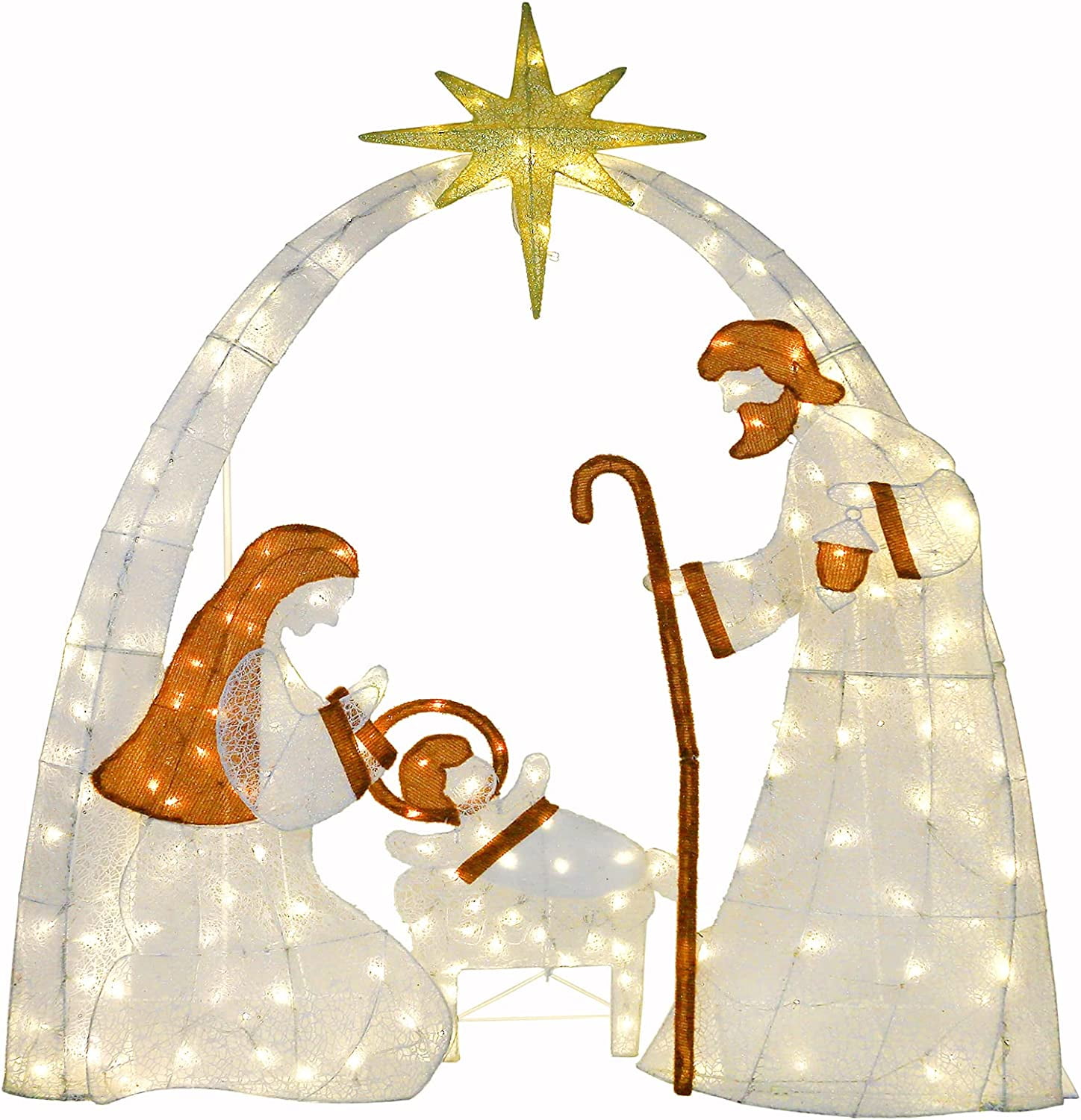 6ft Lighted Outdoor Nativity Scene, Christmas Holy Family Scene Sets