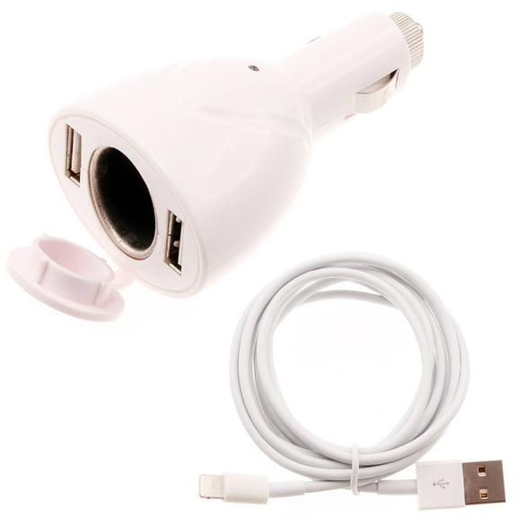 6ft Long Cable 2-Port USB Charger for iPhone 14/14 Pro/Pro Max/13/13 Pro/Pro Max/12 Pro/Pro Max/Pro Plus/Max Mini - Power Cord DC Socket Adapter Wire Splitter X1Z