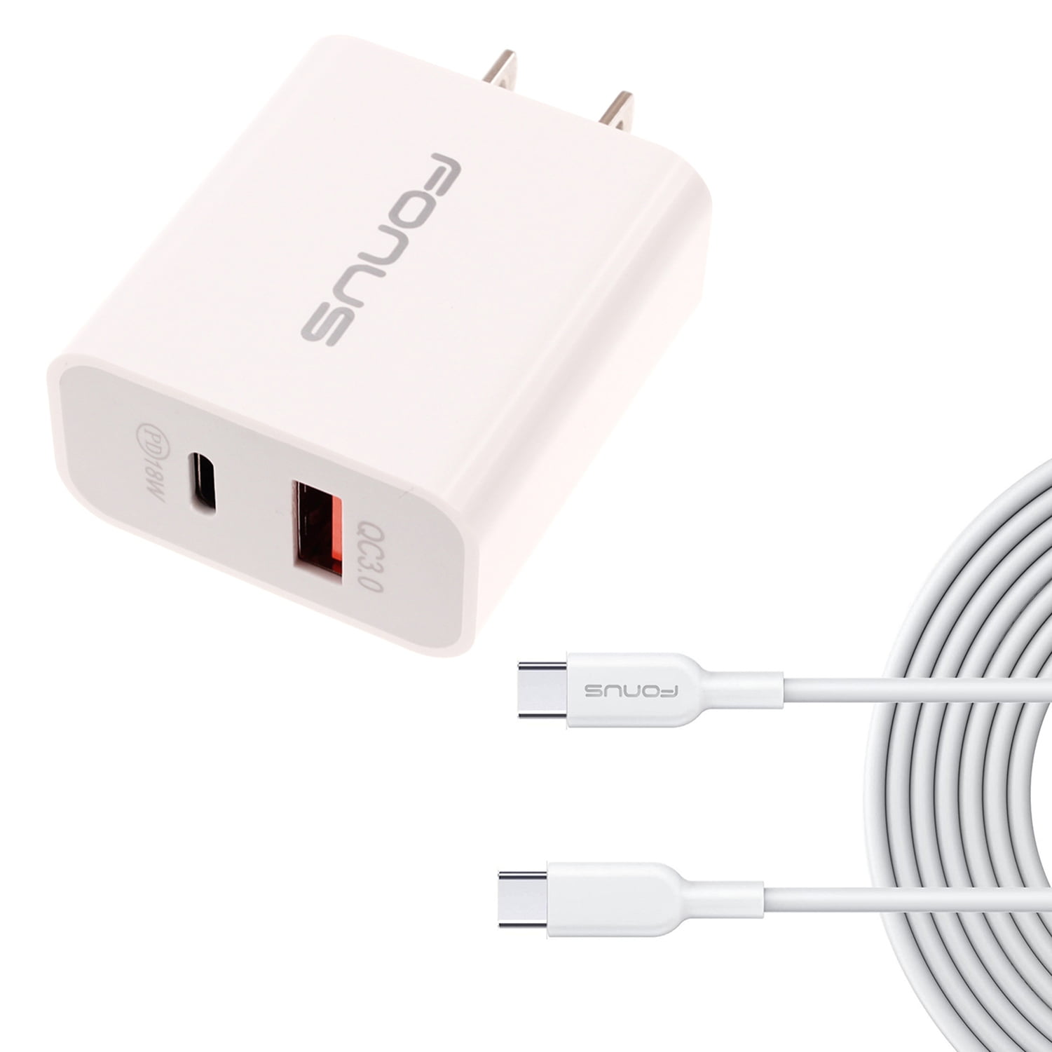 6ft Long Cable Fast Type-C 36W PD Home Charger USB-C Power Cord QC3.0 Adapter Wall for Samsung Galaxy S10e S10 5G Note 9 8 20 10 Plus Fold A9 A71 5G A70 A51 5G A50 A30s A21 A20 A11 A10e A01