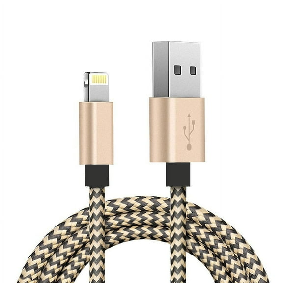 6ft Long Durable Braided USB Cable Charger Power Sync Wire Cord [Fast Charge] Compatible With iPhone XS Max XR X SE 8 PLUS 7 Plus 6S Plus 6 Plus 5S 5C 5, iPad 9.7 4 G9A