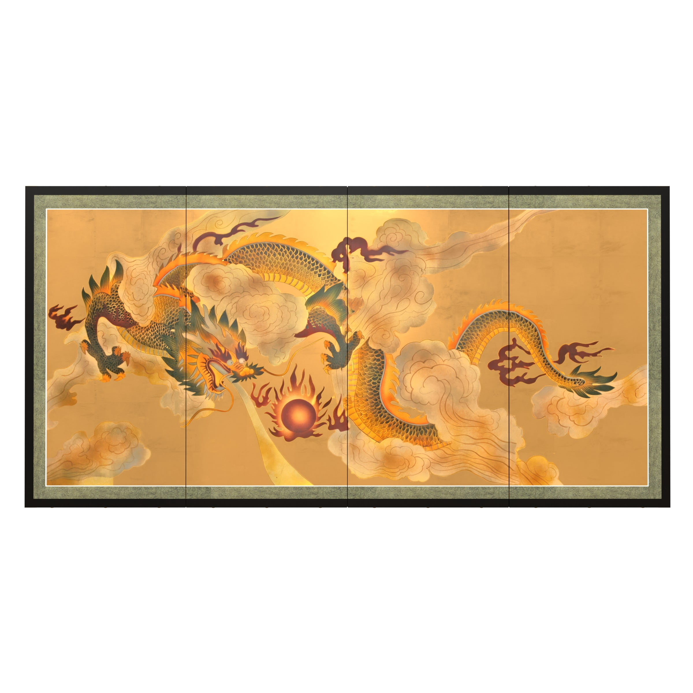 Free Shipping! Oriental Furniture 6ft Handpainted Goldleaf Silk
