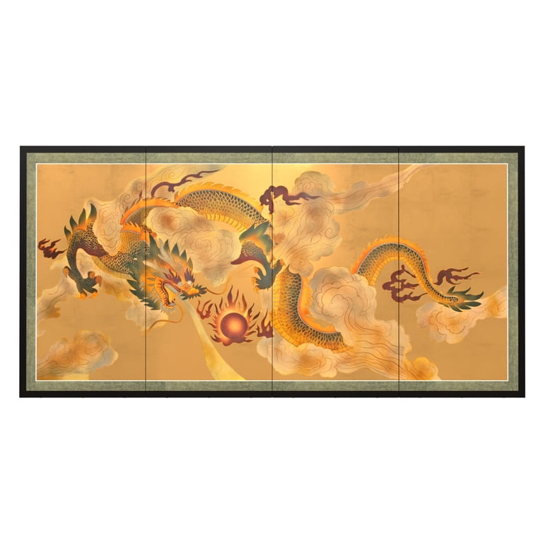 Free Shipping! Oriental Furniture 6ft Handpainted Goldleaf Silk