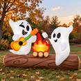 6ft Long Inflatable Ghost Outdoor Decoration with LED Campfire for ...