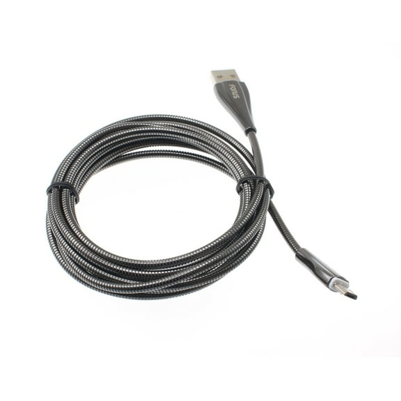 6ft Long Metal USB Cable Fast Charger Cord Power Wire MicroUSB for LG Leon, Lancet, Risio, X Power, Tribute Royal Monarch, K20 V, Premier Pro LTE, Phoenix Plus, Rebel LTE, G Vista 2, HD, Stylo