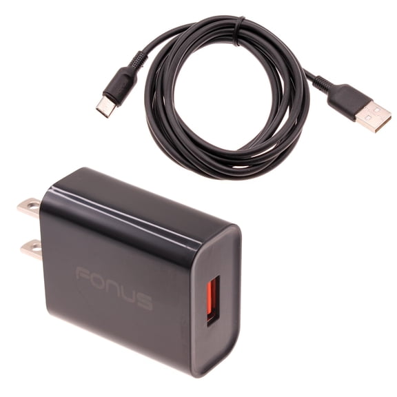 6ft Long USB-C Cable 18W Fast Home Charger for Samsung Galaxy S24 FE - Type-C Cord USB Wall Adapter Power Wire Quick Charge QC3.0 Wall for Galaxy S24 FE
