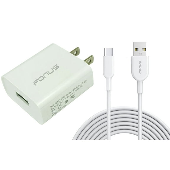 6ft Long USB-C Cable 18W Fast Home Charger for Google Pixel 8/Pro - Type-C Cord USB Wall Adapter Power Wire Quick Charge QC3.0