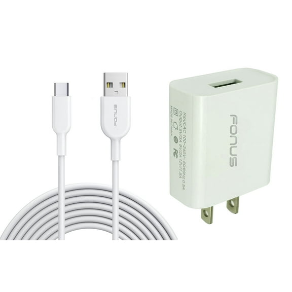 6ft Long USB-C Cable 18W Fast Home Charger for Samsung Galaxy S25/Ultra/Plus - Type-C Cord USB Wall Adapter Power Wire Quick Charge QC3.0