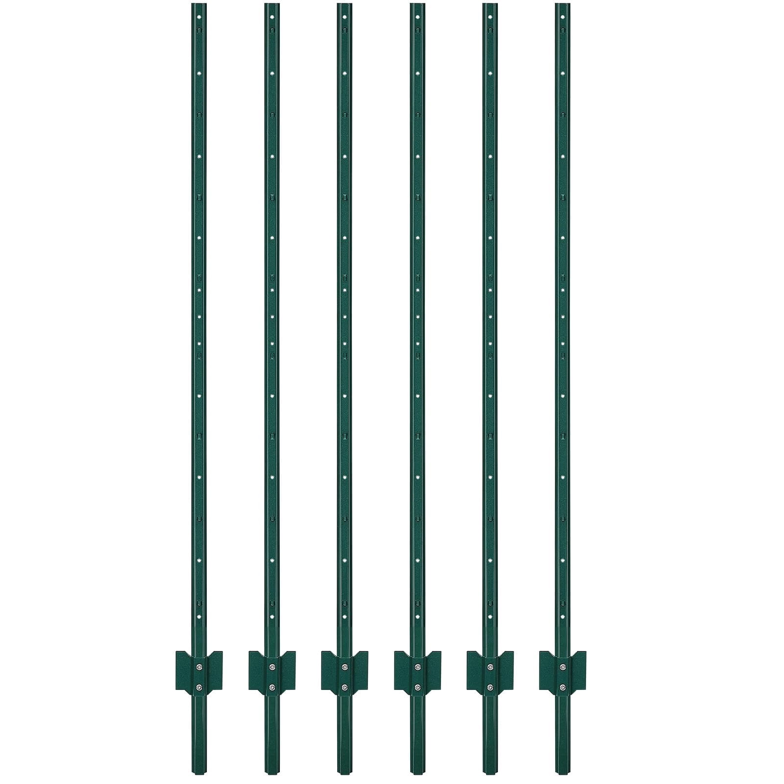 DSstyles 6 Feet Fence Post, 10 Pack U-Channel Heavy Duty Metal Fence ...