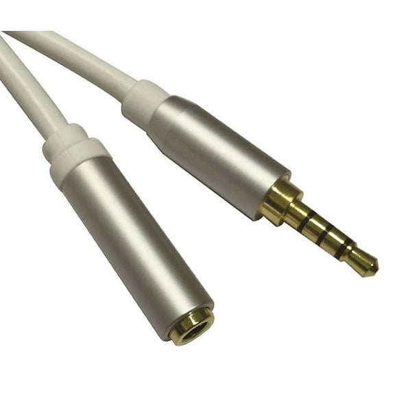 6ft Metal Shell 3.5mm 4 Conductor TRRS/3 Band + Mic/Video EXTENSION Cable