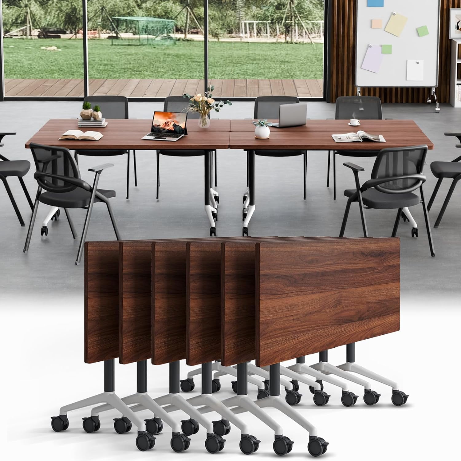 Rectangle Modular Table 6ft Modular Folding Conference Table on Wheels,Modern Rectangular ...