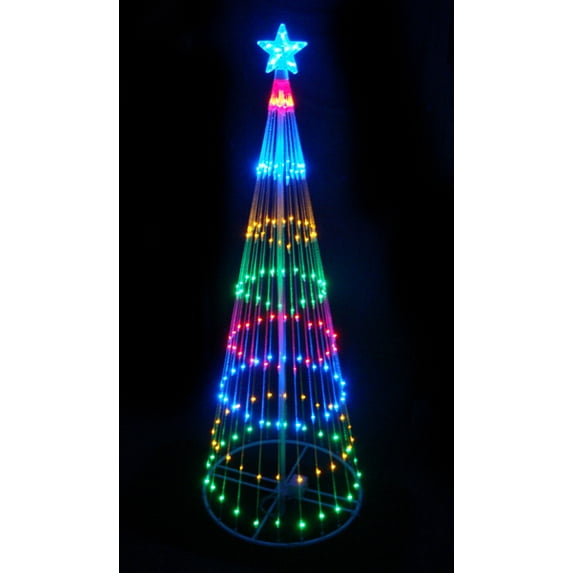 6ft Multi-Color LED Light Show Cone Christmas Tree Lighted Yard Art Decoration