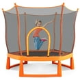 thumbnail image 1 of 6ft Outdoor Trampoline for Kids, 72" Toddler Trampoline with Safety Enclosure Net and Ocean Balls, Indoor Recreational Trampoline with No-Gap Design, Birthday Gift for Kids Age 1-8, Orange, 1 of 8