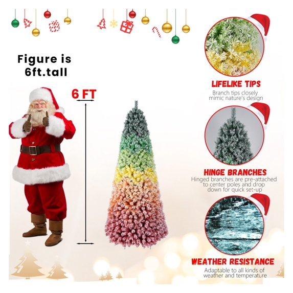 6ft PVC flocking Tree