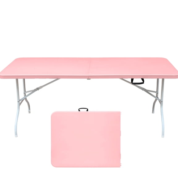 6ft Pink Foldable Table with Side Locking / Suitable for Outdoor Festivities