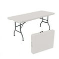 thumbnail image 1 of 6ft Plastic folding table, Small foldable table, Lightweight party table For outdoor, Portable tables folding, white 71in×27.5in×29in, 1 of 6