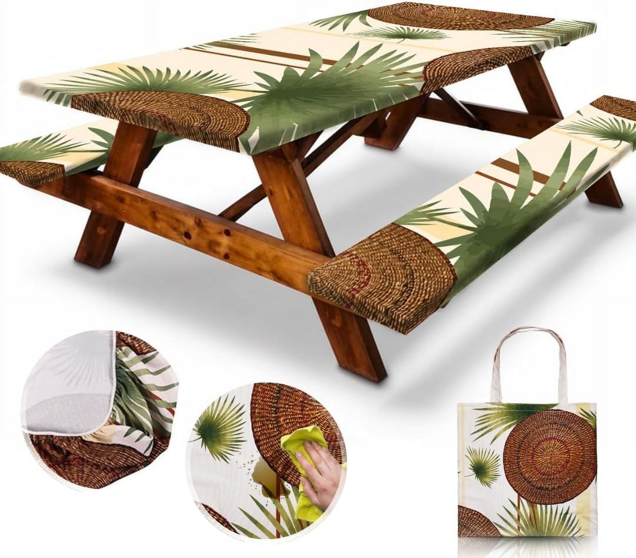6ft Polyester Picnic Table Cover with Bench Covers and Carrying bag ...