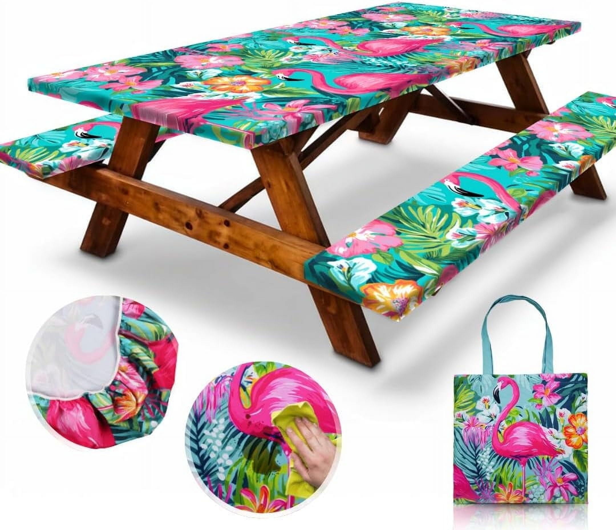 6ft Polyester Picnic Table Cover with Bench Covers and Carrying bag ...