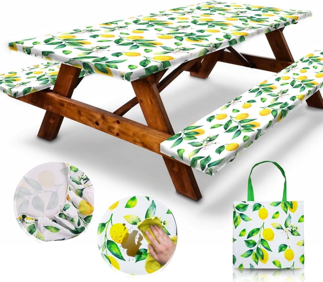 6ft Polyester Picnic Table Cover with Bench Covers and Carrying bag ...