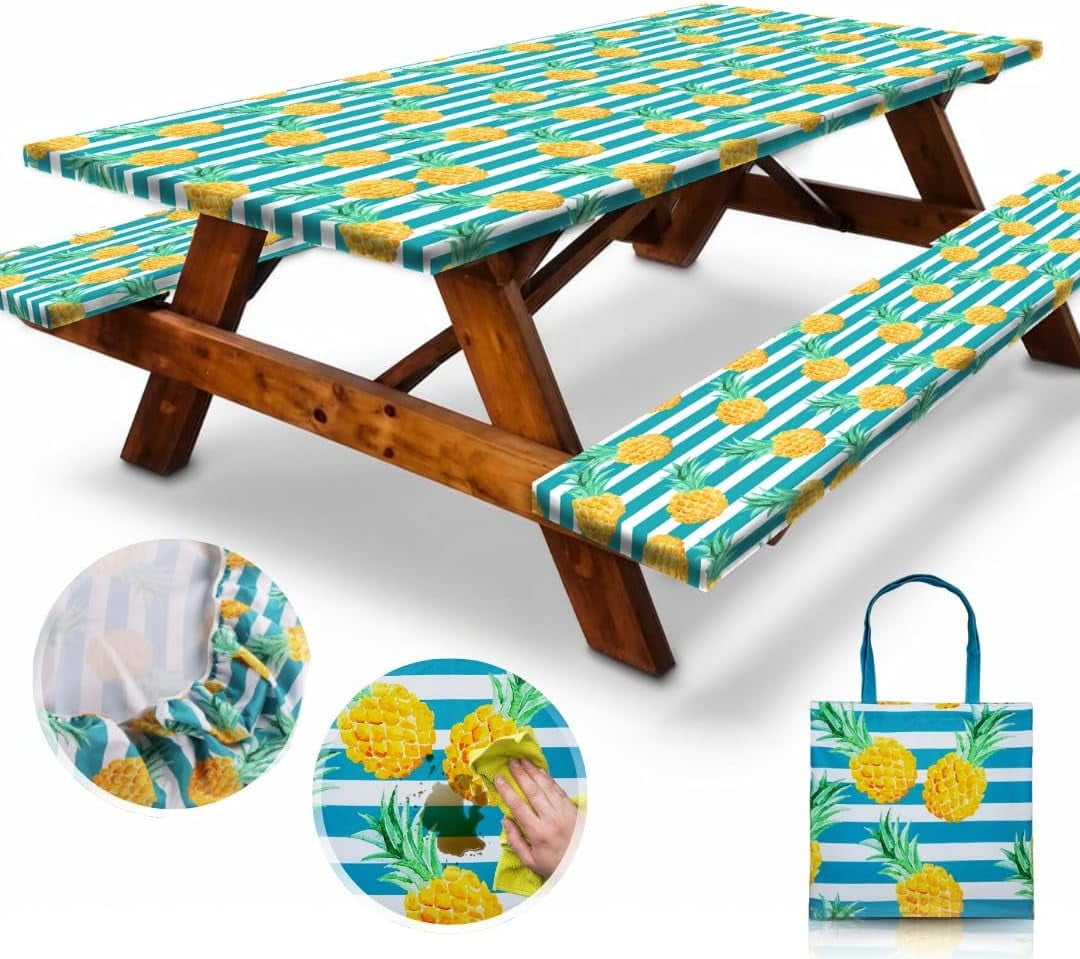 6ft Polyester Picnic Table Cover with Bench Covers and Carrying bag ...