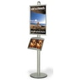 thumbnail image 1 of 6ft. Poster Sign Holder Floor Stand for 22x28 Graphics, Includes Steel Literature Pocket, Freestanding Display Fixture with Height-Adjustable Accessories - Silver, Aluminum and Steel (BP2228LH), 1 of 1