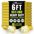 thumbnail image 1 of 6ft Outdoor/Indoor Extension Cord 10/3 Gauge Ultra Heavy Duty 3 Prong SJTW, Waterproof, Flexible Cold-Resistant Long Power Cord,15A 125V 1875W, Yellow by LifeSupplyUSA, 1 of 7