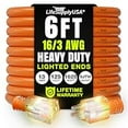 thumbnail image 1 of 6ft Outdoor/Indoor Extension Cord 16/3 Gauge Heavy Duty 3 Prong SJTW, Waterproof, Flexible Cold-Resistant Long Power Cord,13A 125V 1625W, Orange by LifeSupplyUSA, 1 of 8