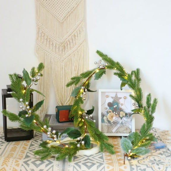 6ft Pre-Lit Artificial Christmas Garland with Pine Cones, Red Berries & Silver/Gold Vines - Battery Operated Indoor Decor for Mantel & Staircase