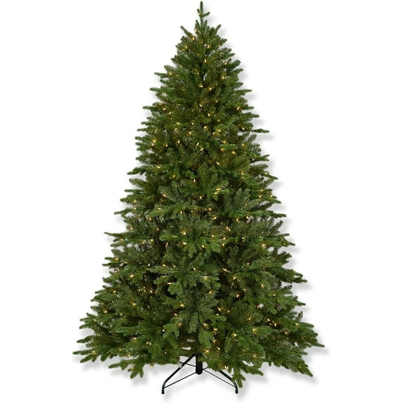6ft Pre-Lit Artificial Holiday Christmas Tree for Home, Office, Party Decoration w/ 350 Lights, 1910 Branch Tips, Easy Assembly, Metal Base