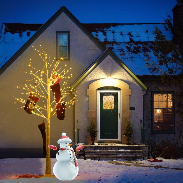 6ft Pre Lit Christmas Tree with Lights SEGMART Colorful LED Birch