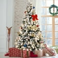 thumbnail image 1 of 6ft Pre-Lit Flocked Artificial Christmas Tree, 250 Clear Lights, Easy Assembly with 928 Branches, for Christmas Party Decoration, 1 of 9