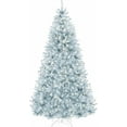 thumbnail image 1 of 6ft Pre-Lit Ice Blue Christmas Tree, Full Artificial Holiday Decoration w/ 947 Branch Tips, 250 Lights, Foldable Base, 1 of 9