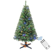 6ft Pre-lit Artificial Christmas Tree with 200 Led Lights, 360-degree Rotating, Christmas Tree w/ Remote Control & 11 Lighting Modes, Perfect Choice for Xmas Holiday Decoration