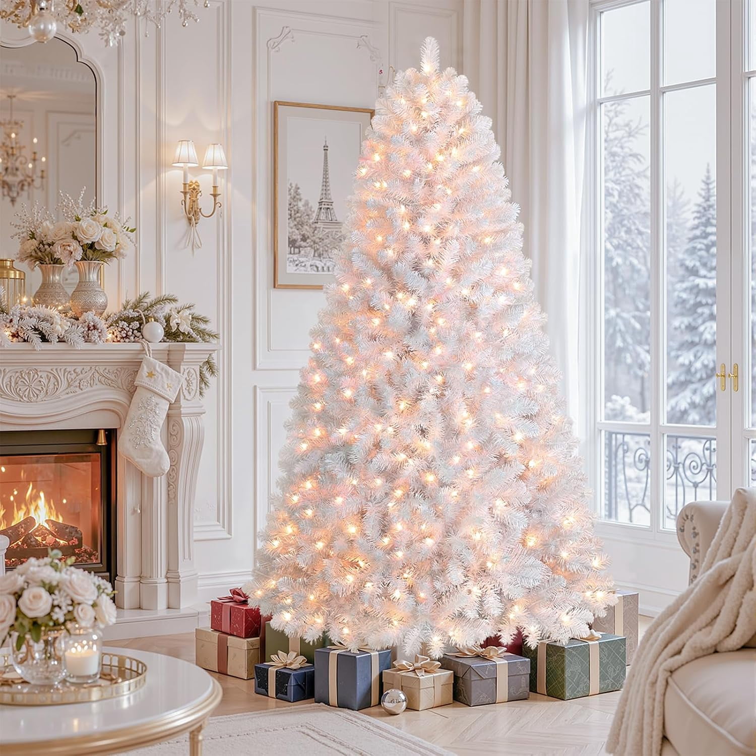6ft Prelit Artificial Classic Spruce Christmas Tree | with Pre-lit 200 ...