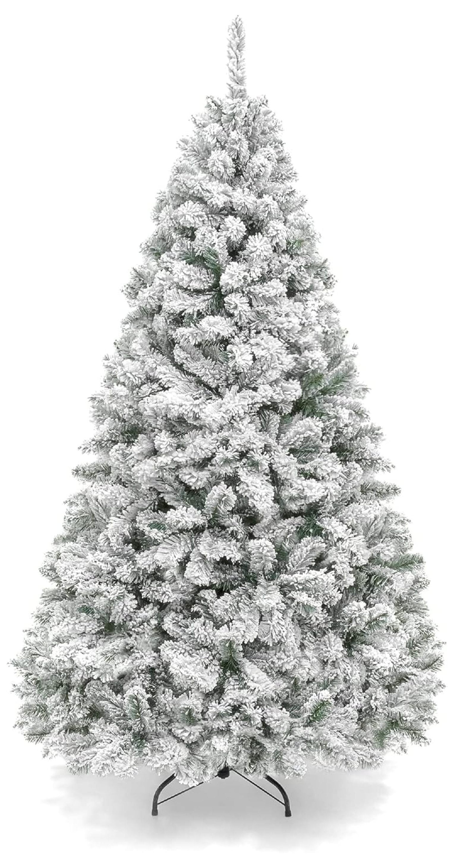 6FT Snow Flocked Pine Artificial Christmas Tree with Metal Stand