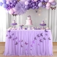 thumbnail image 1 of 6ft Purple Butterfly Table Skirt for Butterfly Baby Shower Gilrs Tulle Tutu Table Cloth Cover for Butterfly Theme Birthday Party Wedding Cake Dessert Table Decorations, 1 of 8